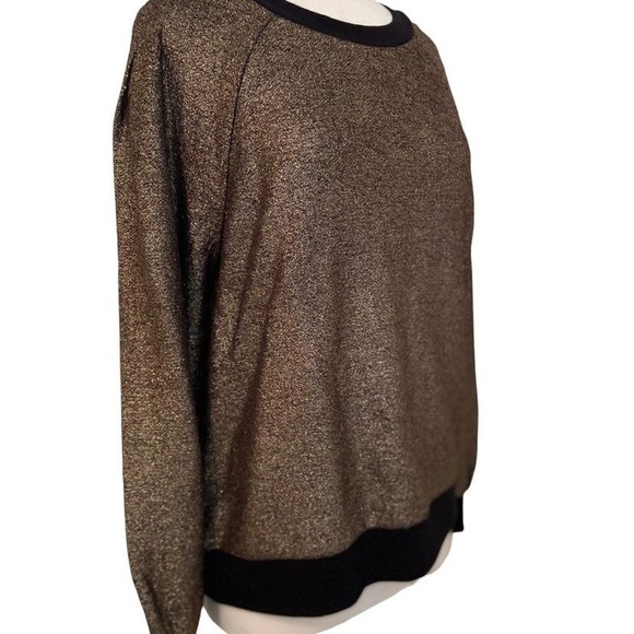 Express Gold & Black Sparkle Glitter L/S Top - Picture 5 of 7